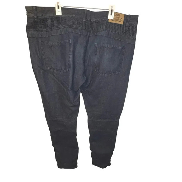 DNM Collection, dark wash 44W Moto relaxed fit Logo Denim￼￼ - Picture 3 of 11